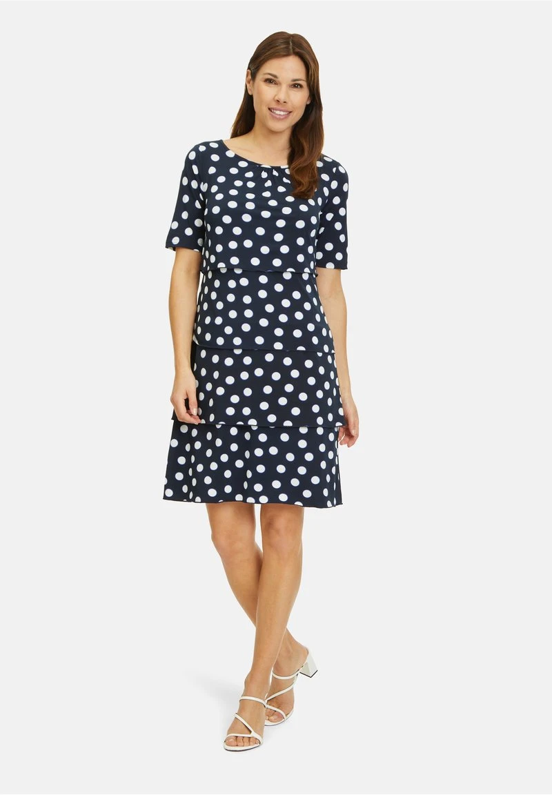 Betty Barclay STUFEN KURZARM - Freizeitkleid - Dunkelblau Weiß 2 Betty Barclay STUFEN KURZARM - Freizeitkleid - Dunkelblau Weiß – Bild 2