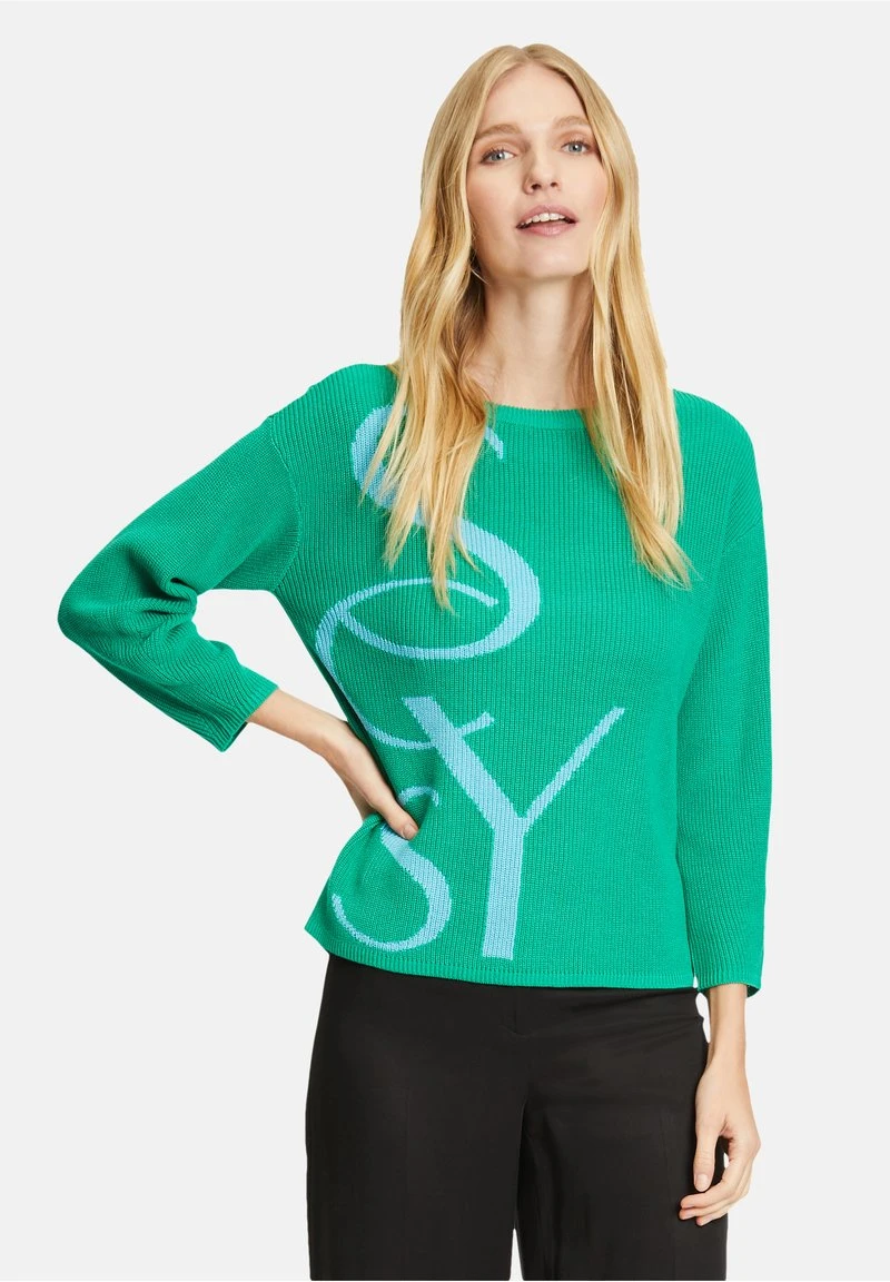 Betty Barclay MIT DETAILS - Strickpullover - Patch Green/blue 1 Betty Barclay MIT DETAILS - Strickpullover - Patch Green/blue