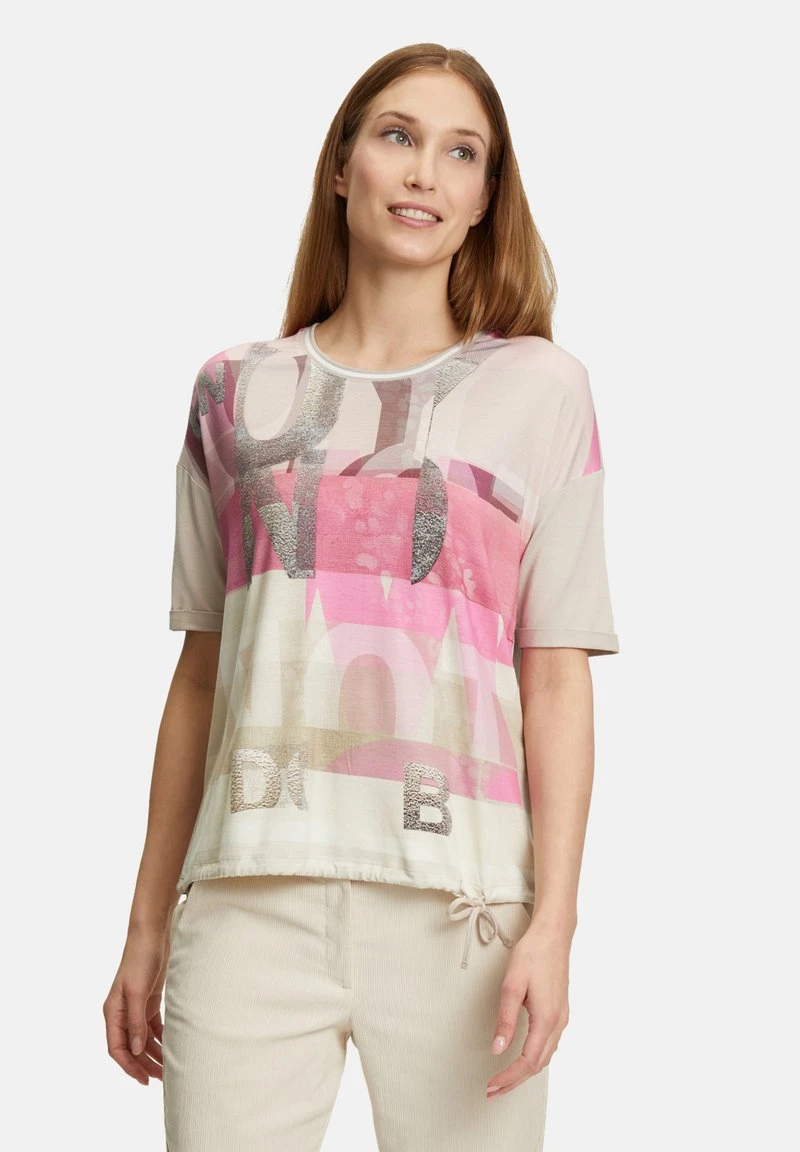 Betty Barclay CASUAL MIT TUNNELZUG - T-Shirt Print - Pink Beige 1 Betty Barclay CASUAL MIT TUNNELZUG - T-Shirt Print - Pink Beige