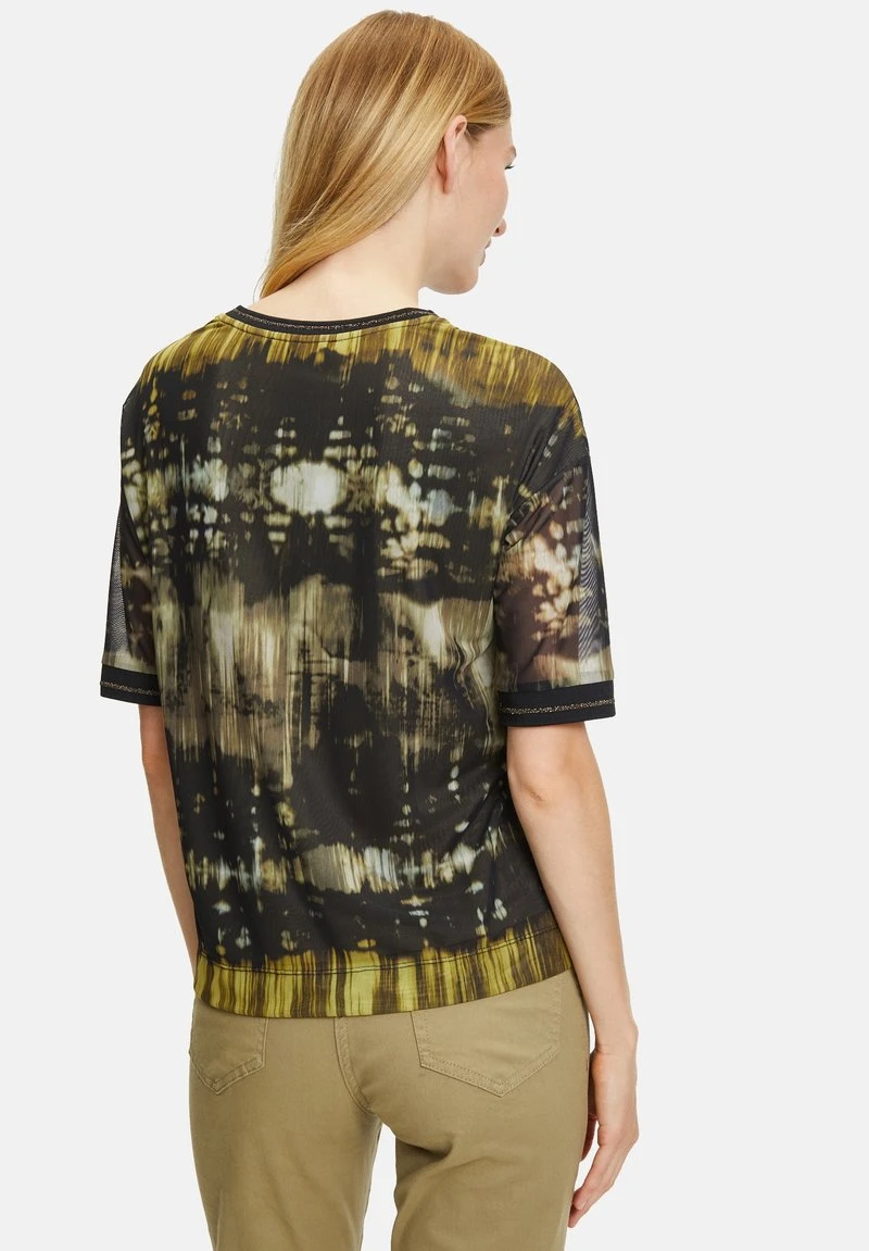 Betty Barclay LEICHT TRANSPARENTES MIT RIPPBÜNDCHEN - T-Shirt Print - Black/khaki 3 Betty Barclay LEICHT TRANSPARENTES MIT RIPPBÜNDCHEN - T-Shirt Print - Black/khaki – Bild 3
