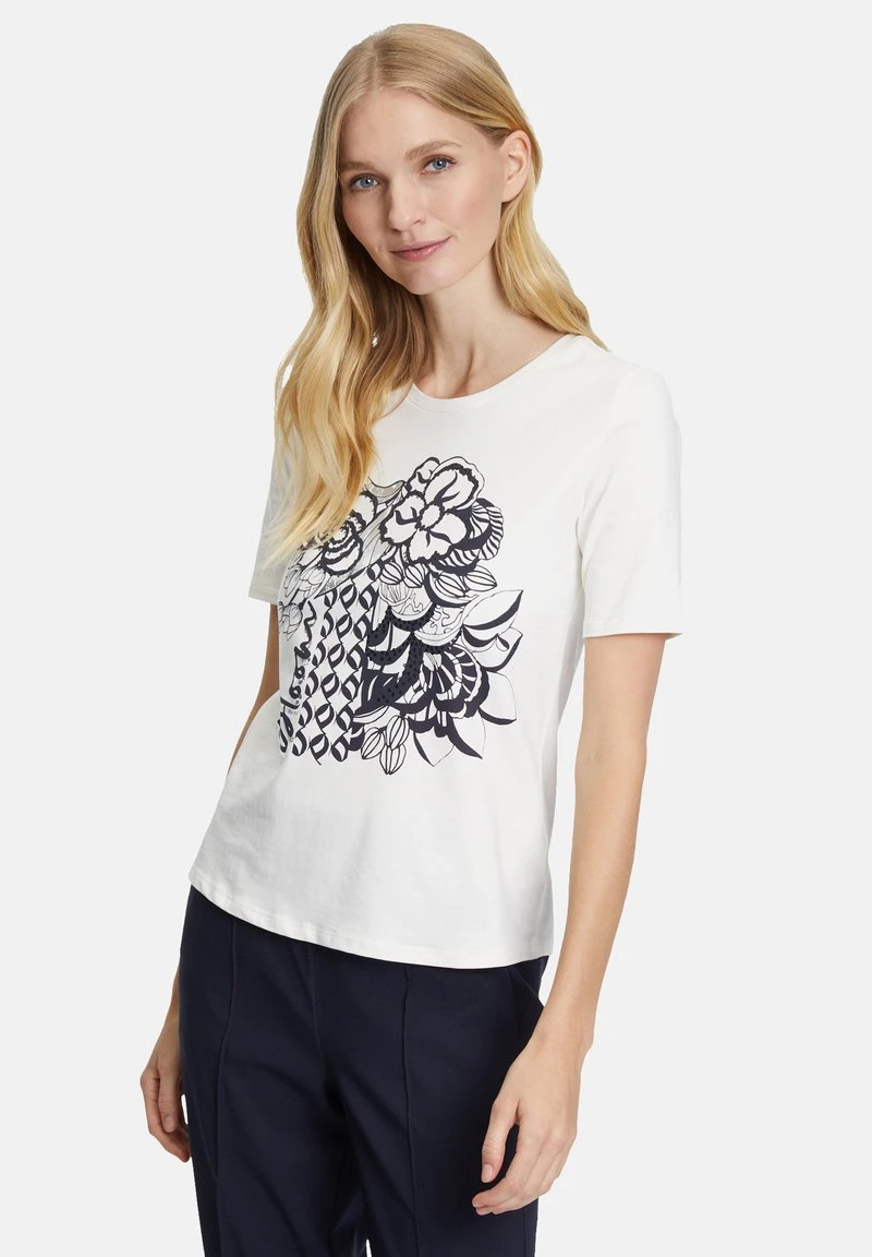 Betty Barclay MIT AUFDRUCK - T-Shirt Print - Weiß Dunkelblau 1 Betty Barclay MIT AUFDRUCK - T-Shirt Print - Weiß Dunkelblau