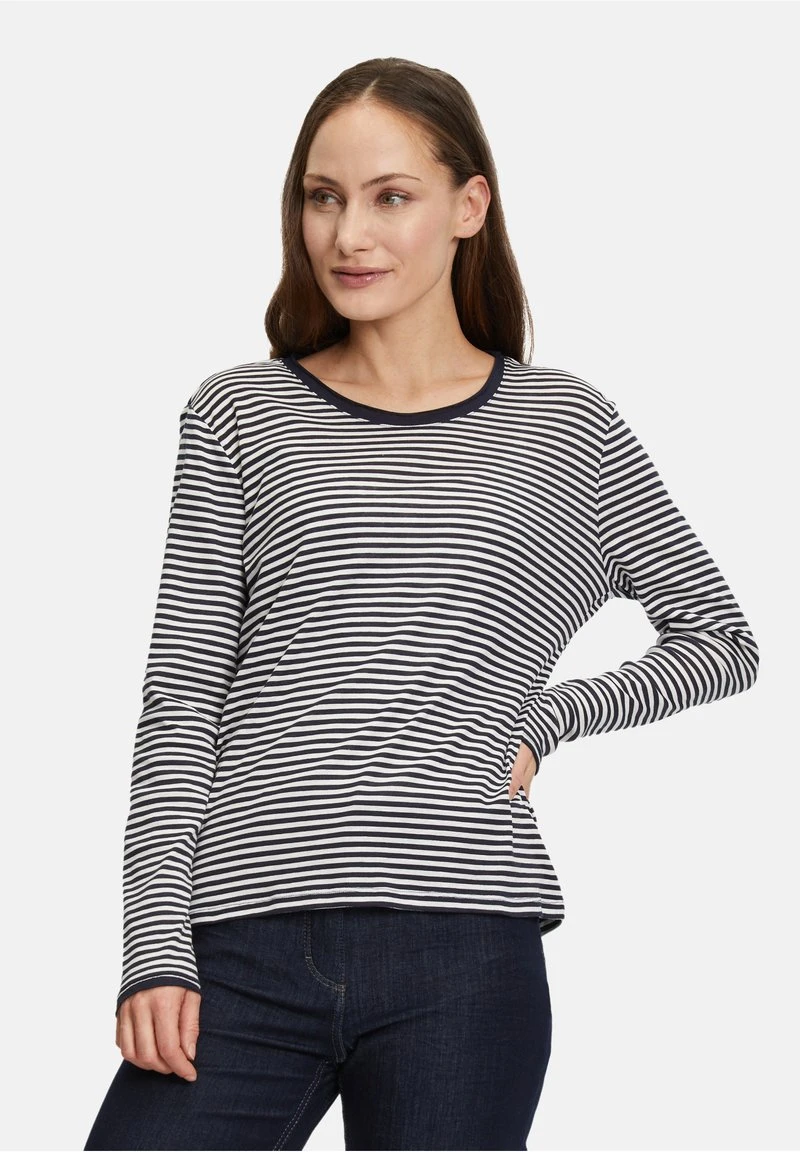 Betty Barclay LANGARM - Langarmshirt - Dunkelblau Weiß 1 Betty Barclay LANGARM - Langarmshirt - Dunkelblau Weiß