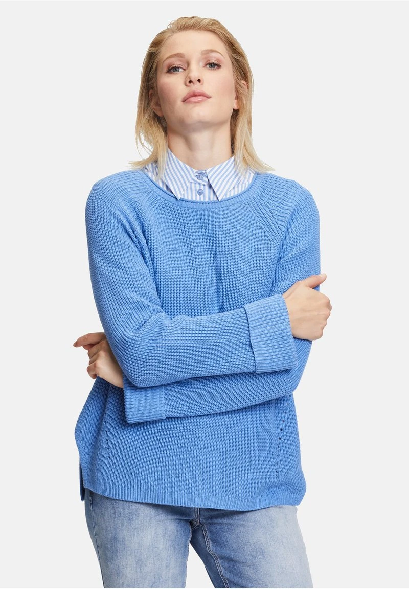 Betty Barclay GROB MIT SEITENSCHLITZEN - Strickpullover - Meer Blau 1 Betty Barclay GROB MIT SEITENSCHLITZEN - Strickpullover - Meer Blau