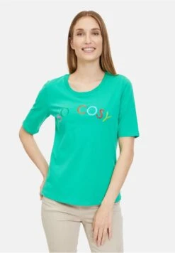 Betty Barclay BASIC MIT STICKEREI - T-Shirt Print - Simply Green