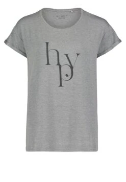 BETTY BARCLAY RUNDHALS-SHIRT - Bluse - Grau Schwarz