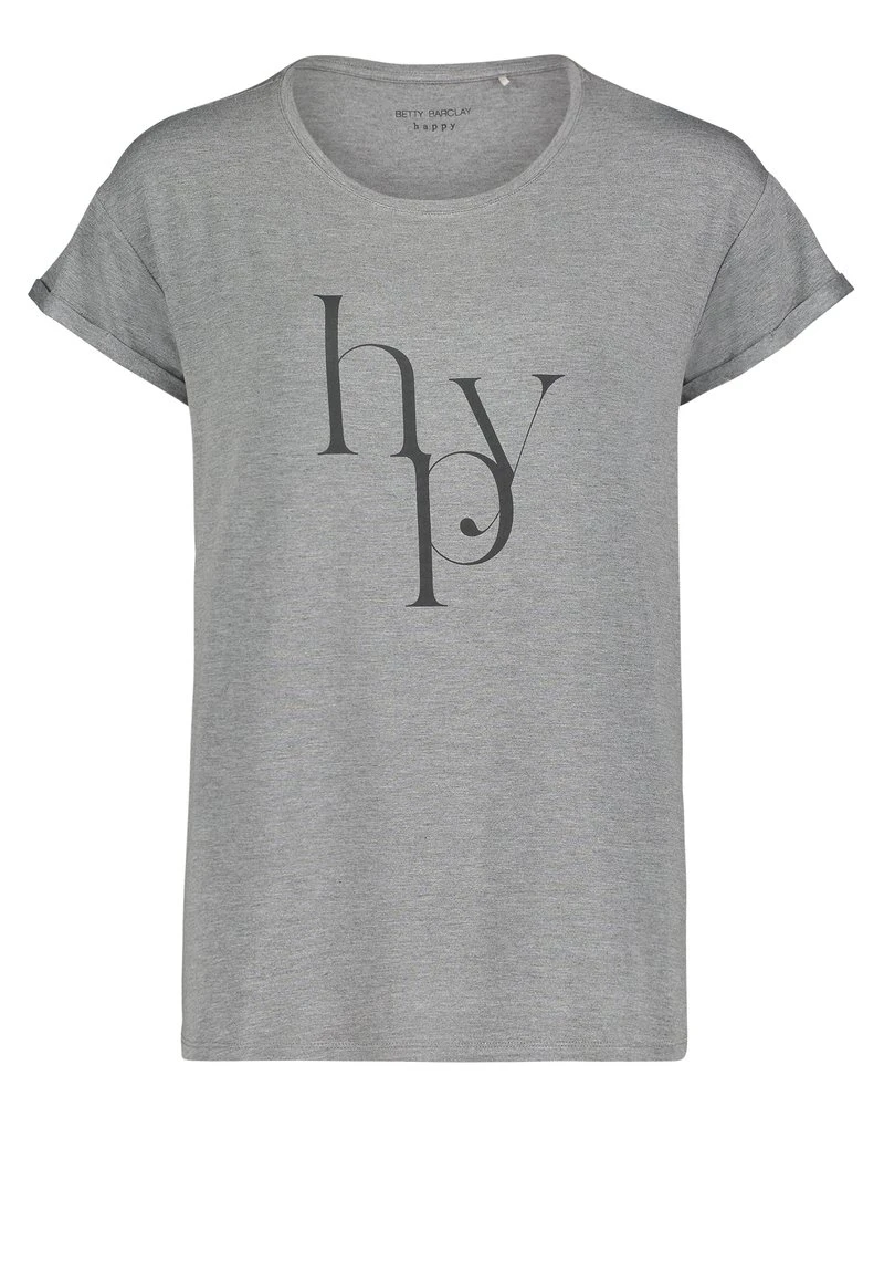 BETTY BARCLAY RUNDHALS-SHIRT - Bluse - Grau Schwarz 1 BETTY BARCLAY RUNDHALS-SHIRT - Bluse - Grau Schwarz