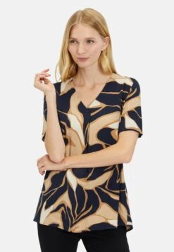 Betty Barclay V-AUSSCHNITT - Bluse - Dark Blue Beige