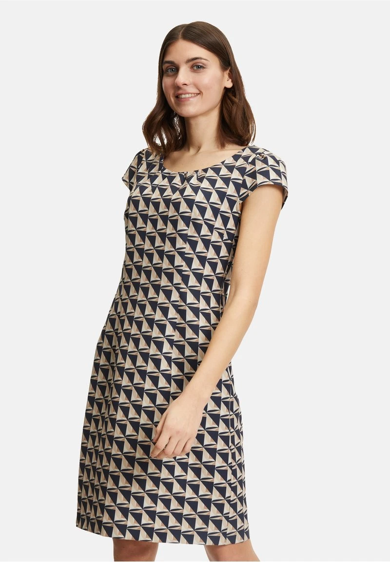 Betty Barclay ETUI KURZARM - Freizeitkleid - Camel Dark Blue 1 Betty Barclay ETUI KURZARM - Freizeitkleid - Camel Dark Blue