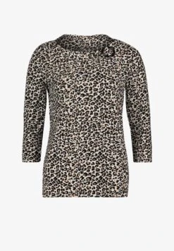 Betty Barclay MIT SCHNALLE - Langarmshirt - Beige Schwarz